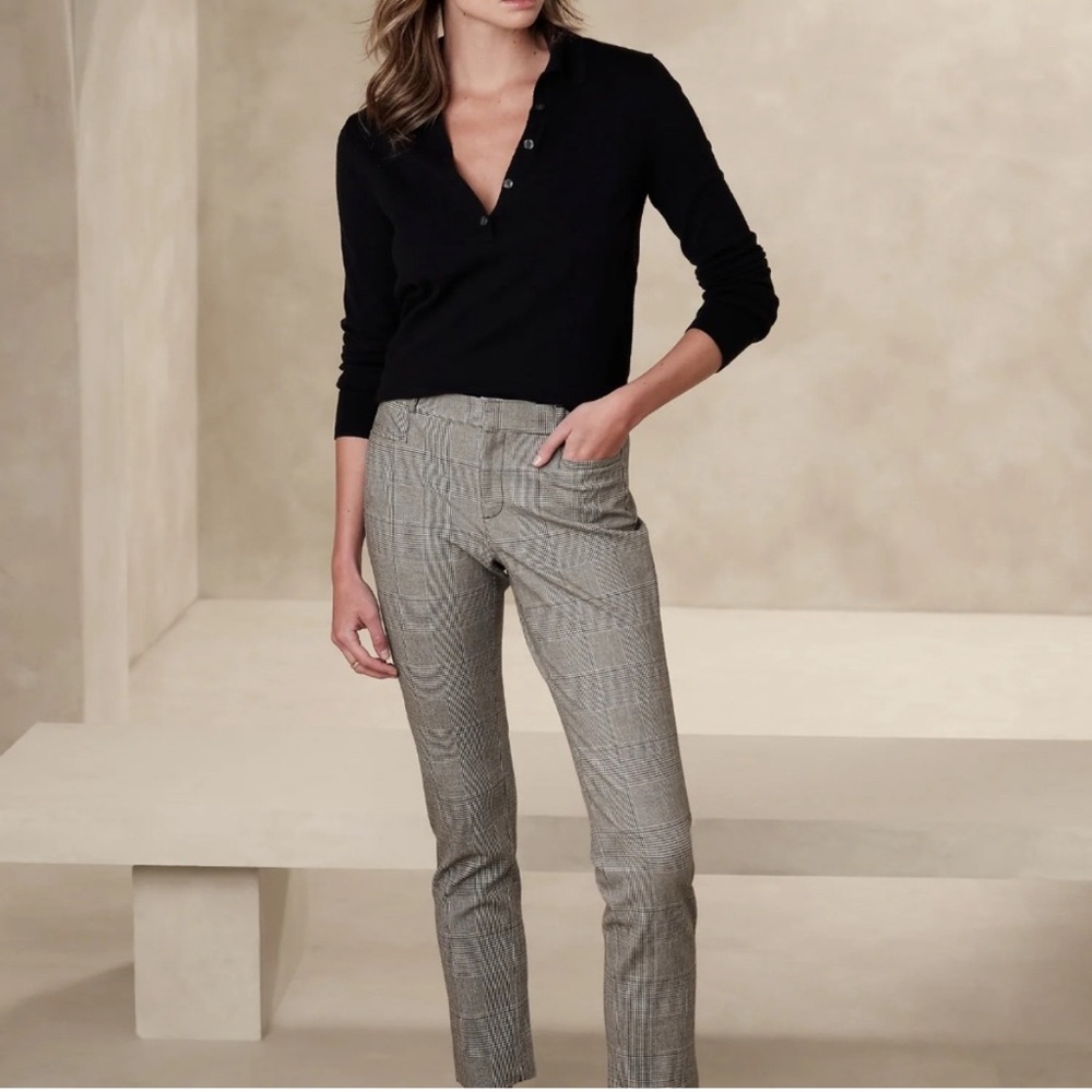 Banana Republic Women's Gray Plaid Pants NWT